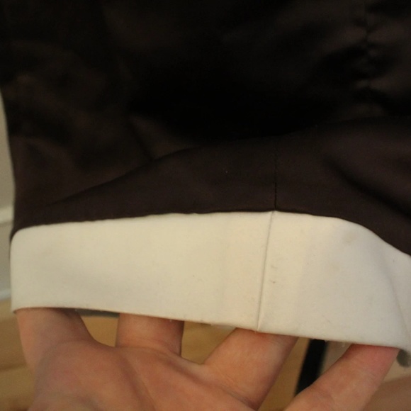 2000's/Y2K Jessica Mcclintock Gunne Sax Brown and White Embroidered Satin Prom D - Picture 5 of 8